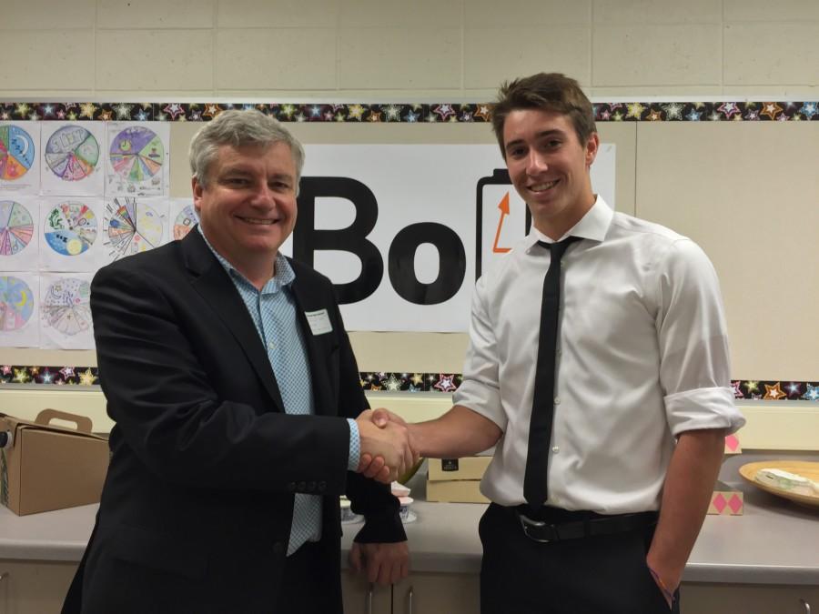 Senior Nathaniel Wipfler signs a virtual deal with the mayor of Sunnyvale