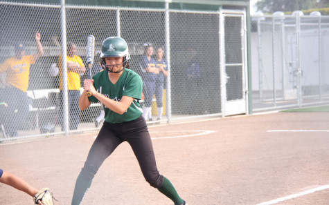 Junior Nancy Liu steps up to the plate.
Photo courtesy of HHS Athletic Boosters