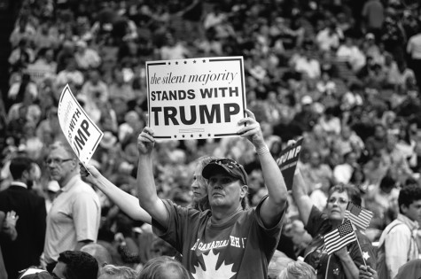 A Trump Supporter holds the sign at a Trump rally in Dallas, TX. Photo by Jamelle Bouie.
