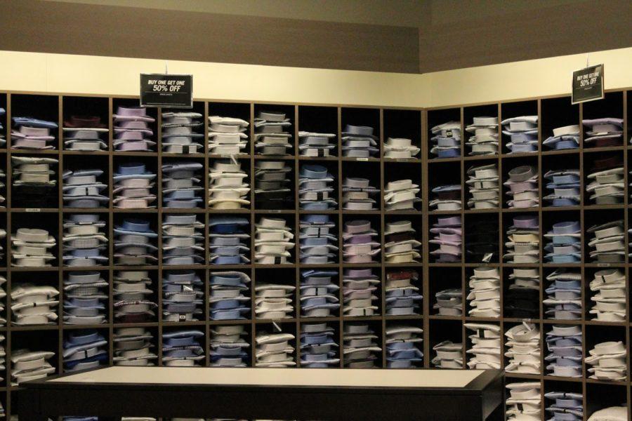 Before you flirt at prom make sure to choose a shirt or two Display Of Shirts at Men’s Wearhouse to help every guy have a shirt and spare to flirt at prom.