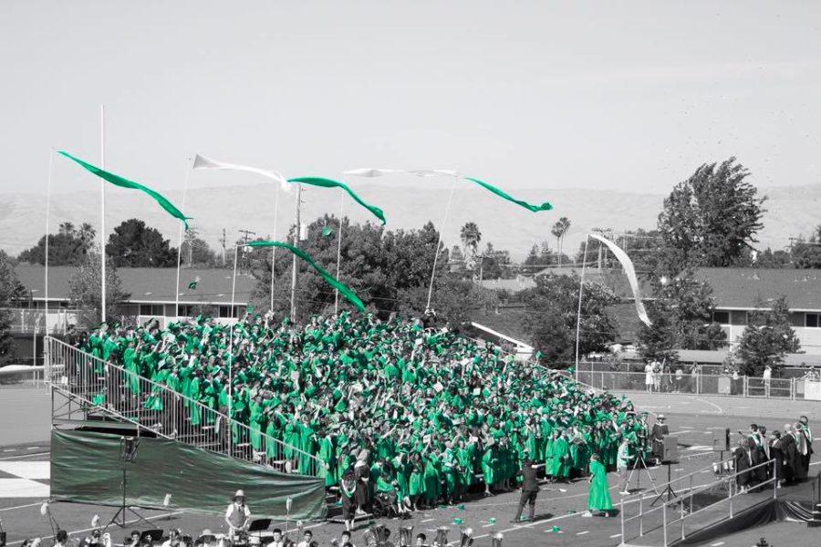 The+class+of+2016+wears+all+green+robes+as+they+graduate+on+June+2.+