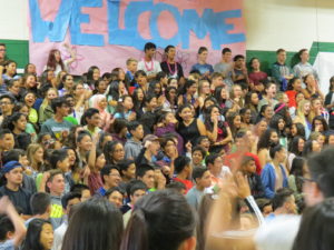 Rally spectators are welcomed back to school