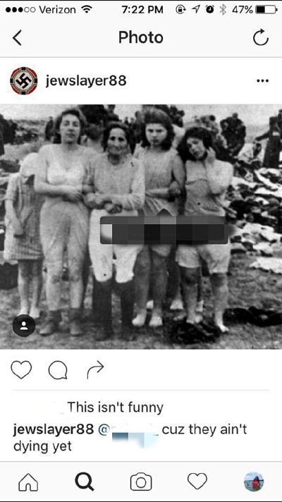This photo was posted to Instagram over Labor Day weekend. It originates from the Holocaust. 