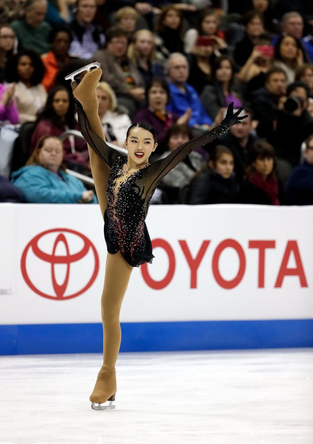 KANSAS CITY, MO - JANUARY 21:  Karen Chen competes in the Championship Ladies Free Skate during the 2017 U.S. Figure Skating Championships at the Sprint Center on January 21, 2017 in Kansas City, Missouri.  Chen placed first and won the gold medal and became the 2017 US Ladies Champion.  (Photo by Jamie Squire/Getty Images)