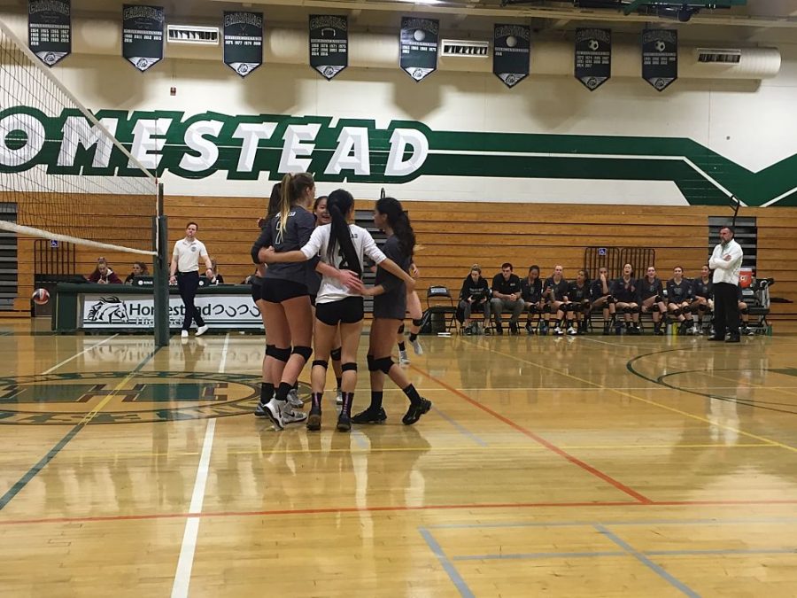 After every point, whether the other team gets one or they do, the girls huddle up for a few seconds.
