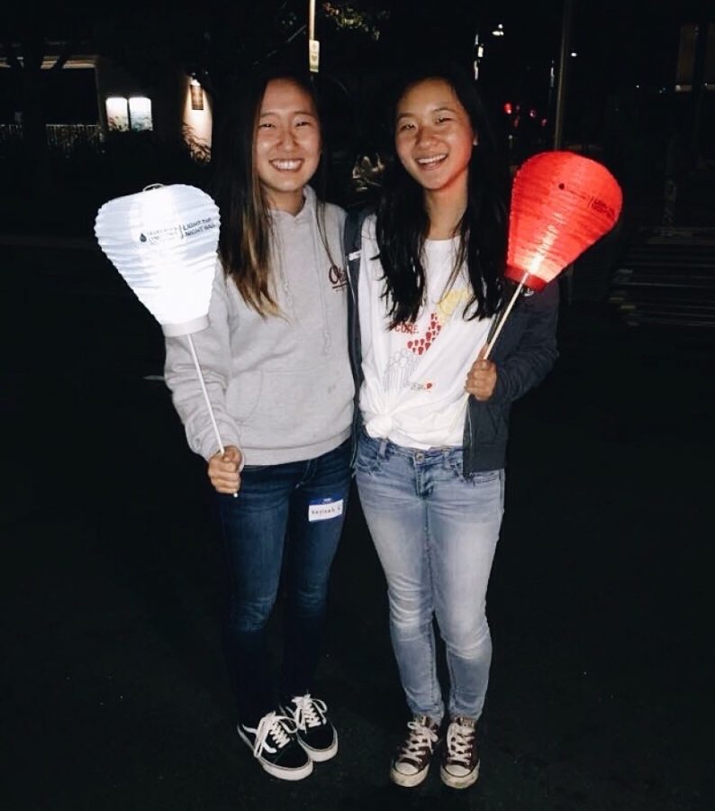 In sophomore year, current seniors Sarah Kim and Kayleah Son participated in  many events, such as the Light the Night Cancer Walk.