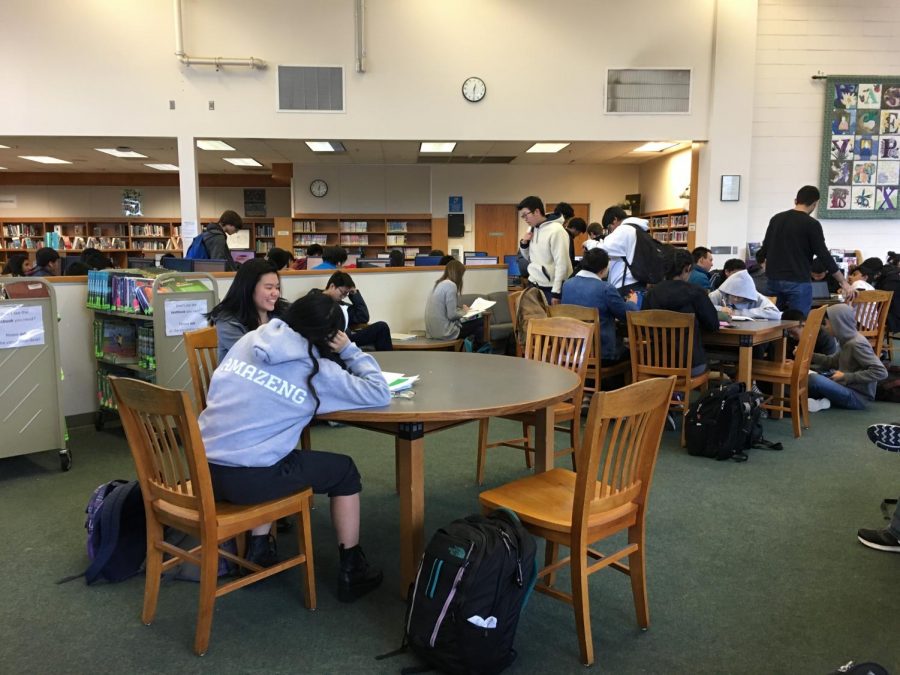 Students use the library to hang out and get work done.