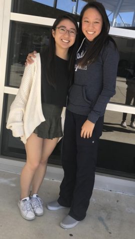 Seniors Secretary Jozie Yen and Activities Director Joanne Liu get events ready for the school year