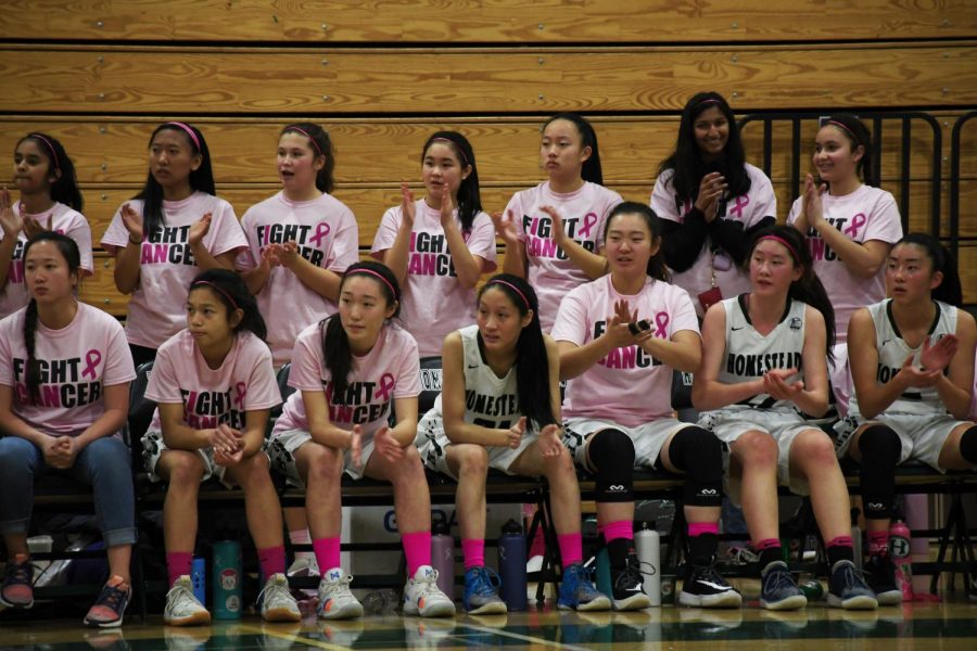 Girls basketball defeats Monta Vista in annual Pink Night event on Jan. 17.