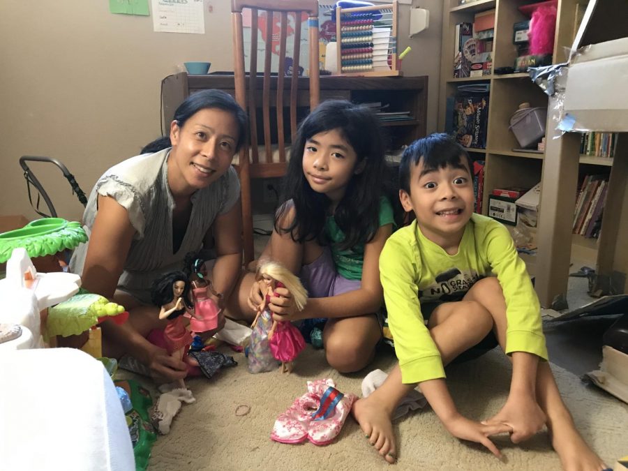 History teacher Andrea Yee plays with her kids in the extra time given by distance learning.