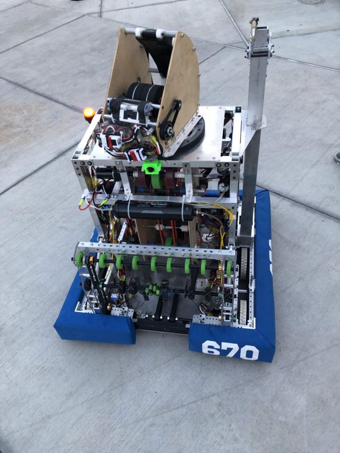 Robotics completion for scoring points by shooting ball to basket