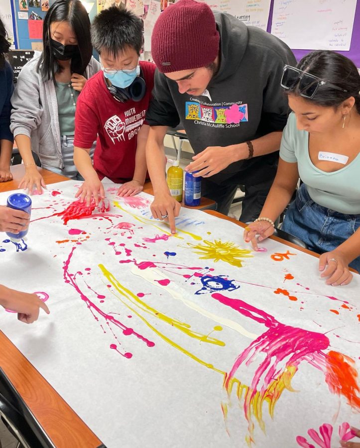 Members engage in numerous hands-on activities that encourage relaxation, including finger painting and coloring. 