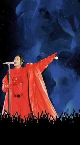 While some thought Rihanna’s performance was too sexual and others found it underwhelming, Rihanna still created a nostalgic performance that gave fans the return they were all waiting for. (Illustration by Niyatee Jain)
