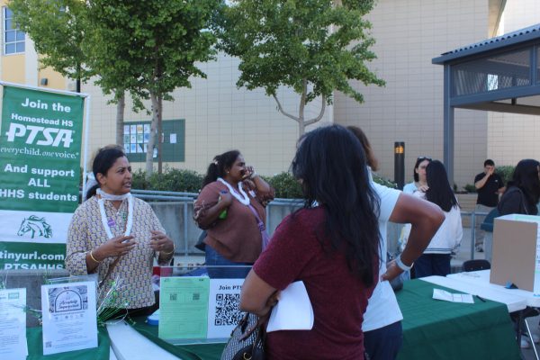 PTSA informs parents about their services at Back to School Night. 