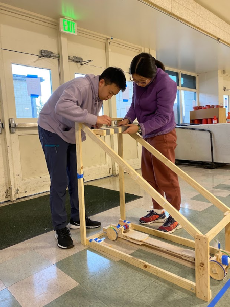 Liu (right) said being a part of science olympiad taught her important lessons about her work ethic. (Photo courtesy of Lucia Liu)