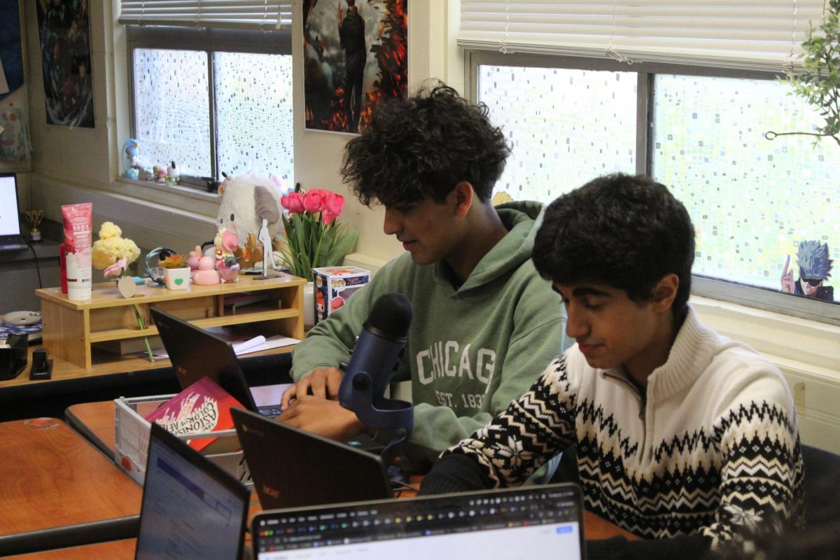 Students work on their podcasts, gaining a more interactive experience for their research.